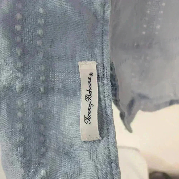 Tommy Bahama 100% Linen Long Sleeve Shirt Men’s size XL Light Blue Travel - Picture 6 of 7